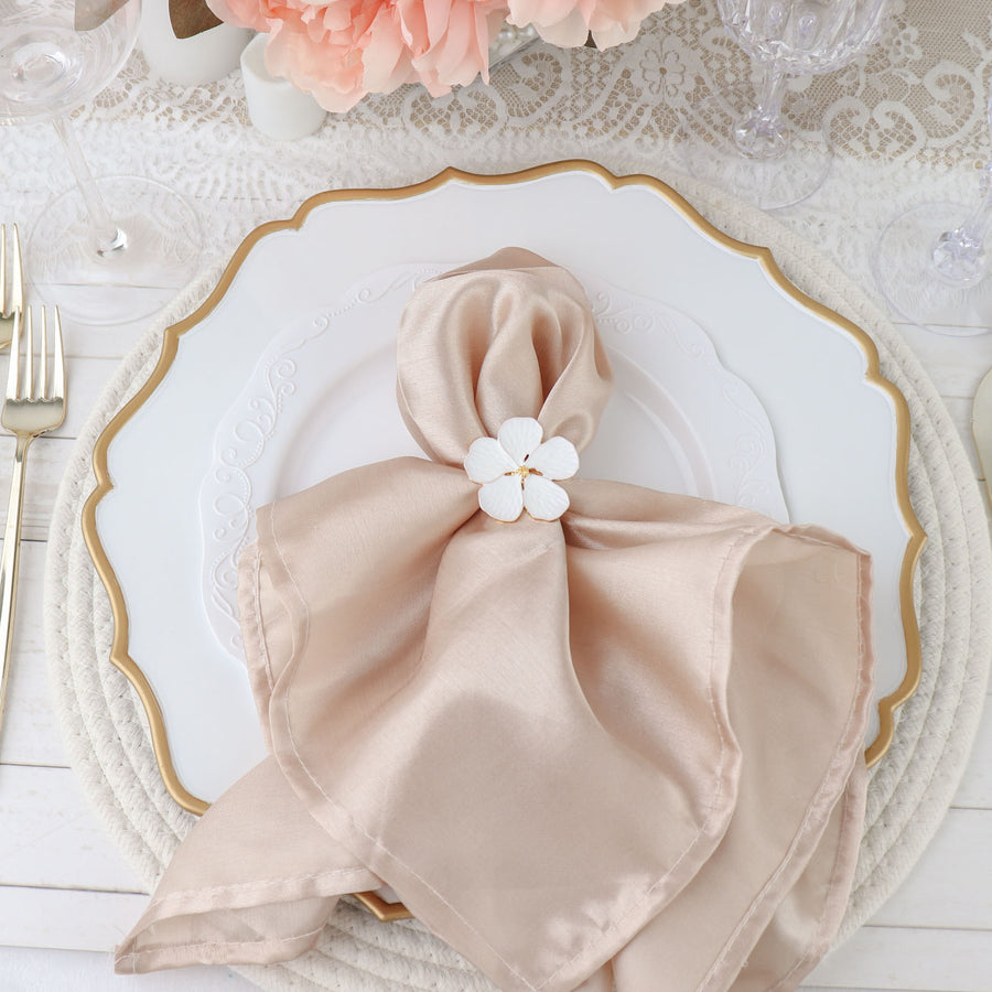 Flower Napkin Rings, Floral Serviette Buckle | TableclothsFactory