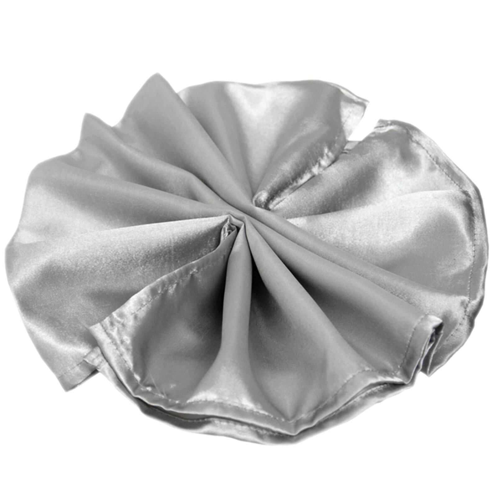 Silver Satin Linen Napkins