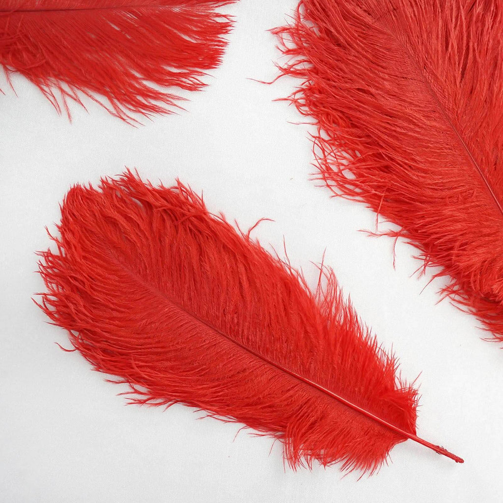 large red ostrich feathers