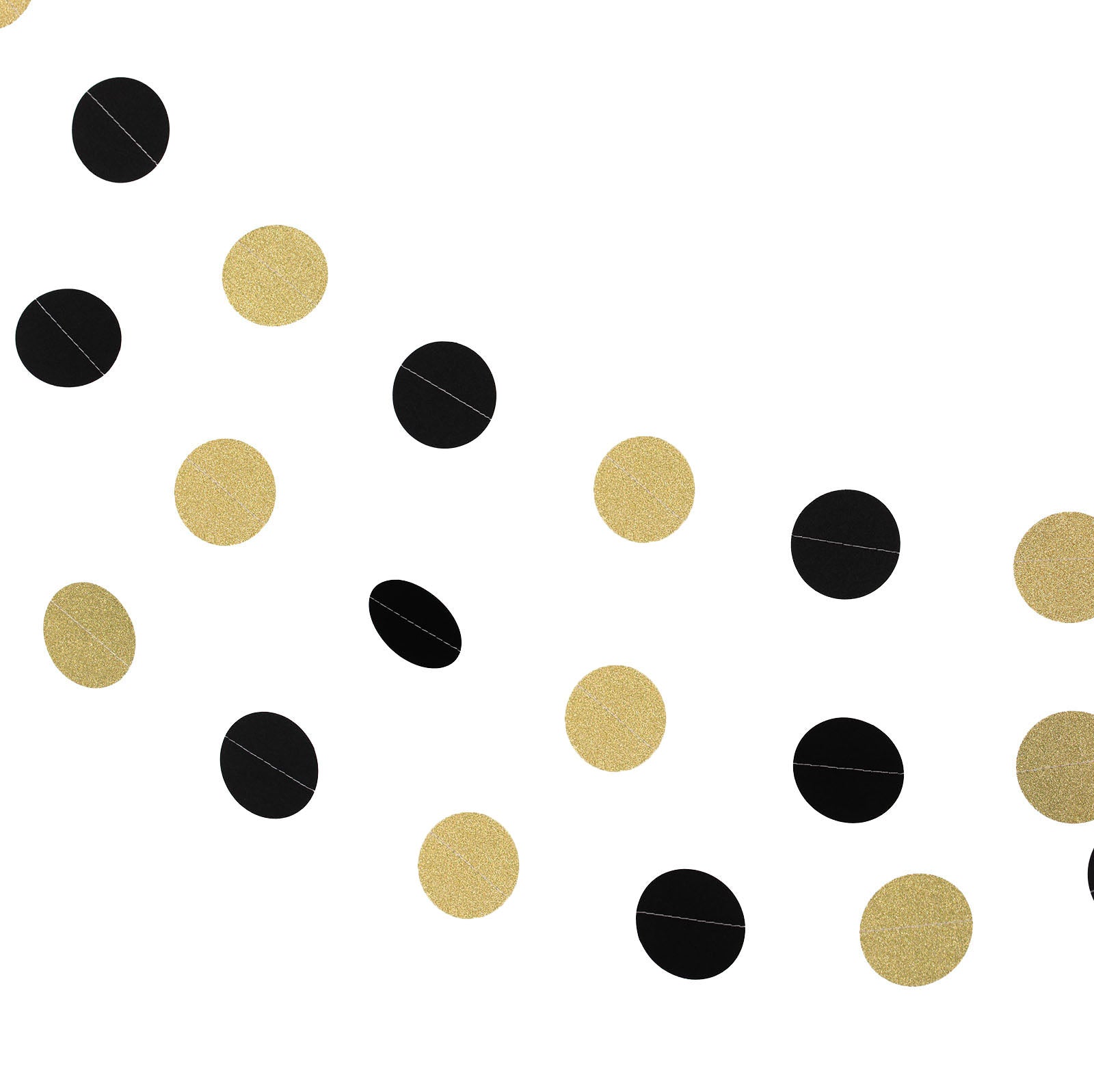 Yellow White Paper Circle Dots Garlands Polka Hanging Streamers