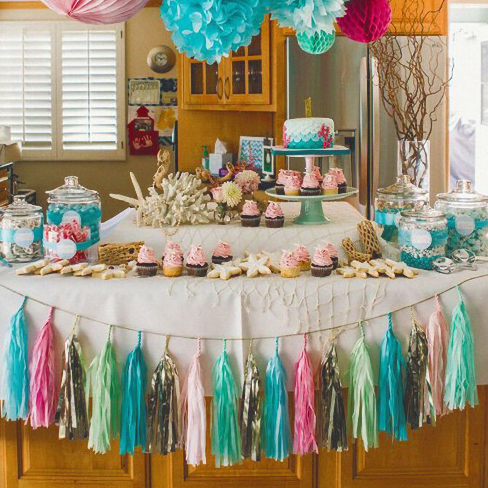 turquoise tassel garland