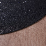 6 Pack Glitter Placemat Non Slip Table Placemats, Round Faux Leather Placemats With Glitter