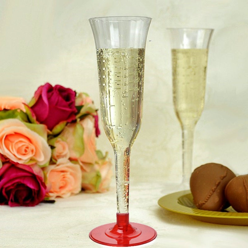 Champagne Flared Flute with a Red Base