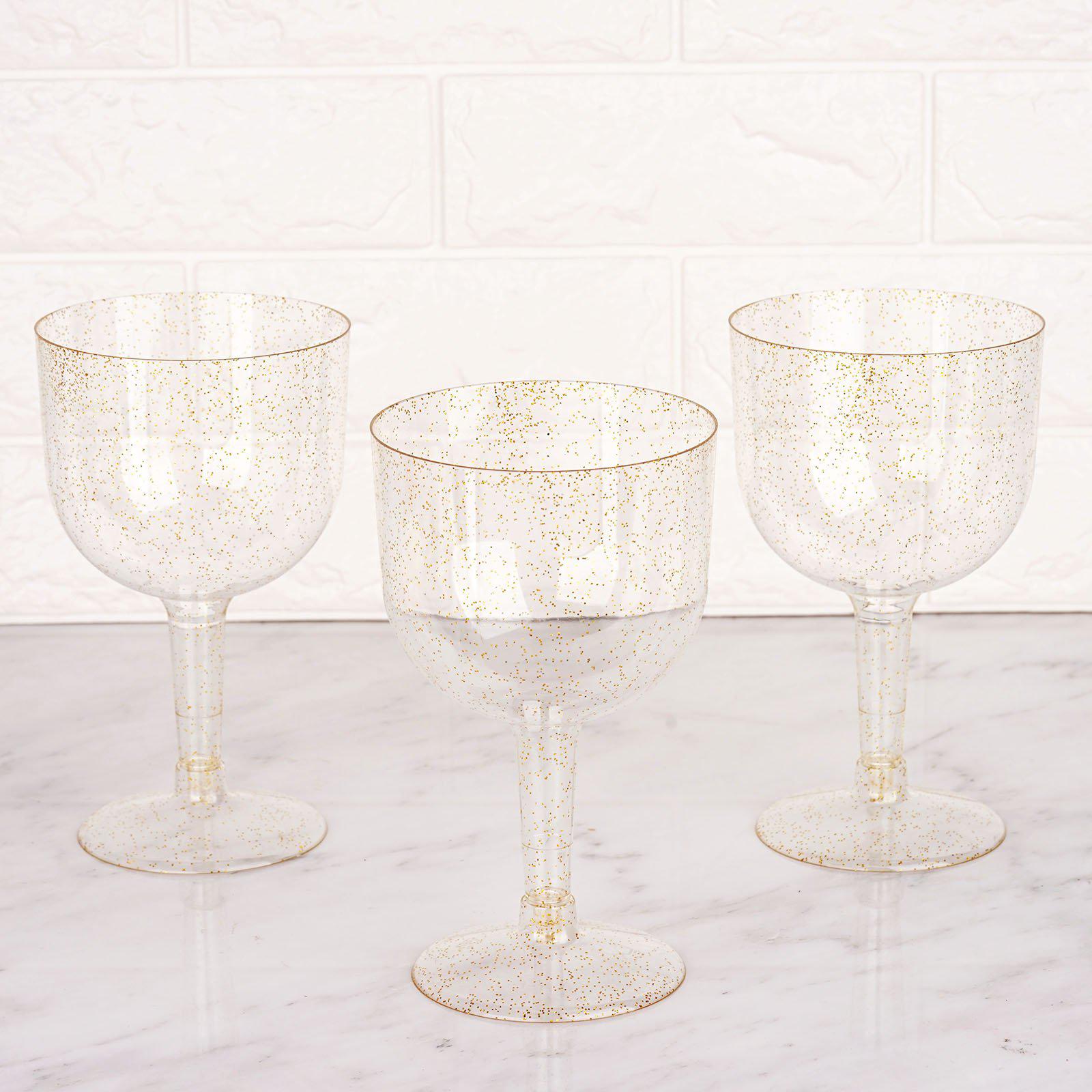 gold disposable wine glasses