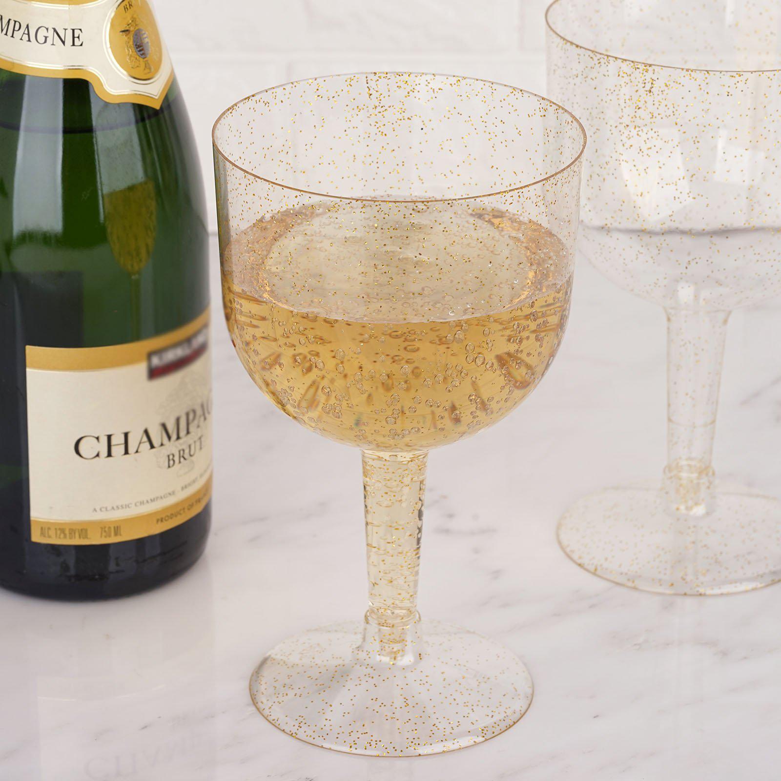 gold disposable wine glasses