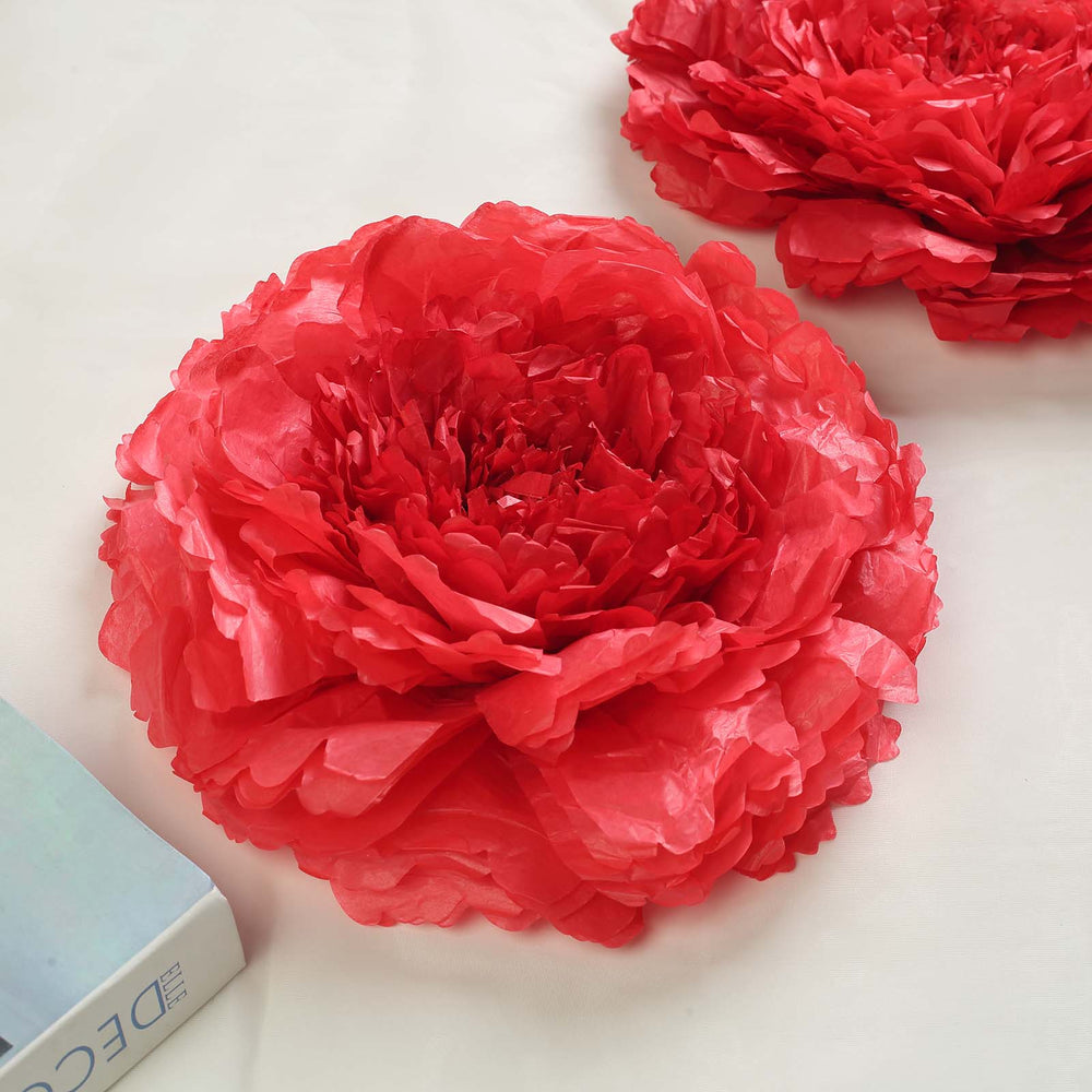 6 Multi Size Pack  Carnation White Dual Tone 3D Wall Large Tissue Paper  Flowers Wholesale - 12, 16, 20 - Yahoo Shopping
