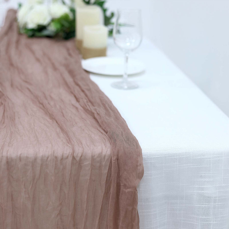 10FT Dusty Rose Cheesecloth Table Runner, Gauze Fabric Boho Wedding ...