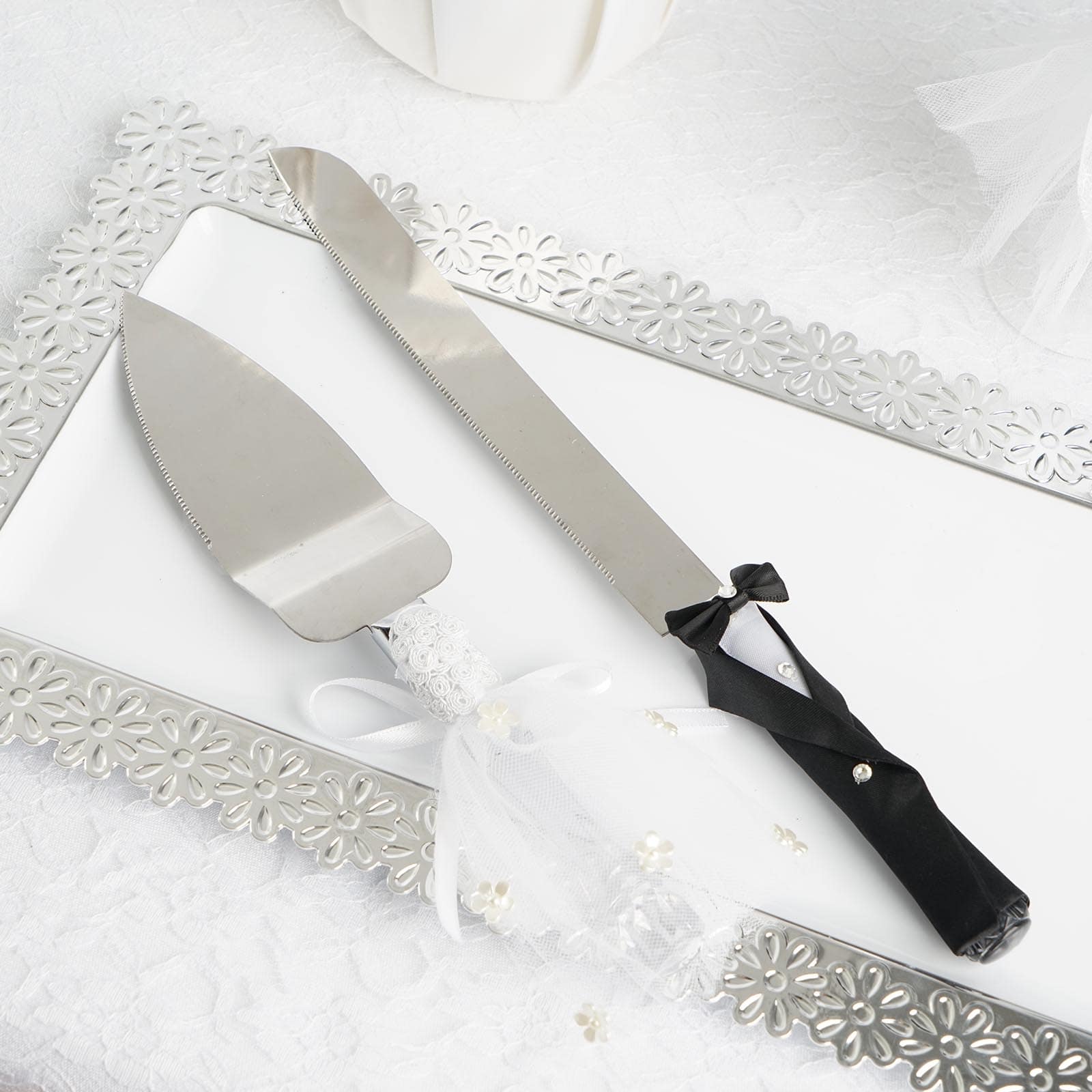 Rustic Wedding Cake Knife And Server Set Stainless Steel Cake