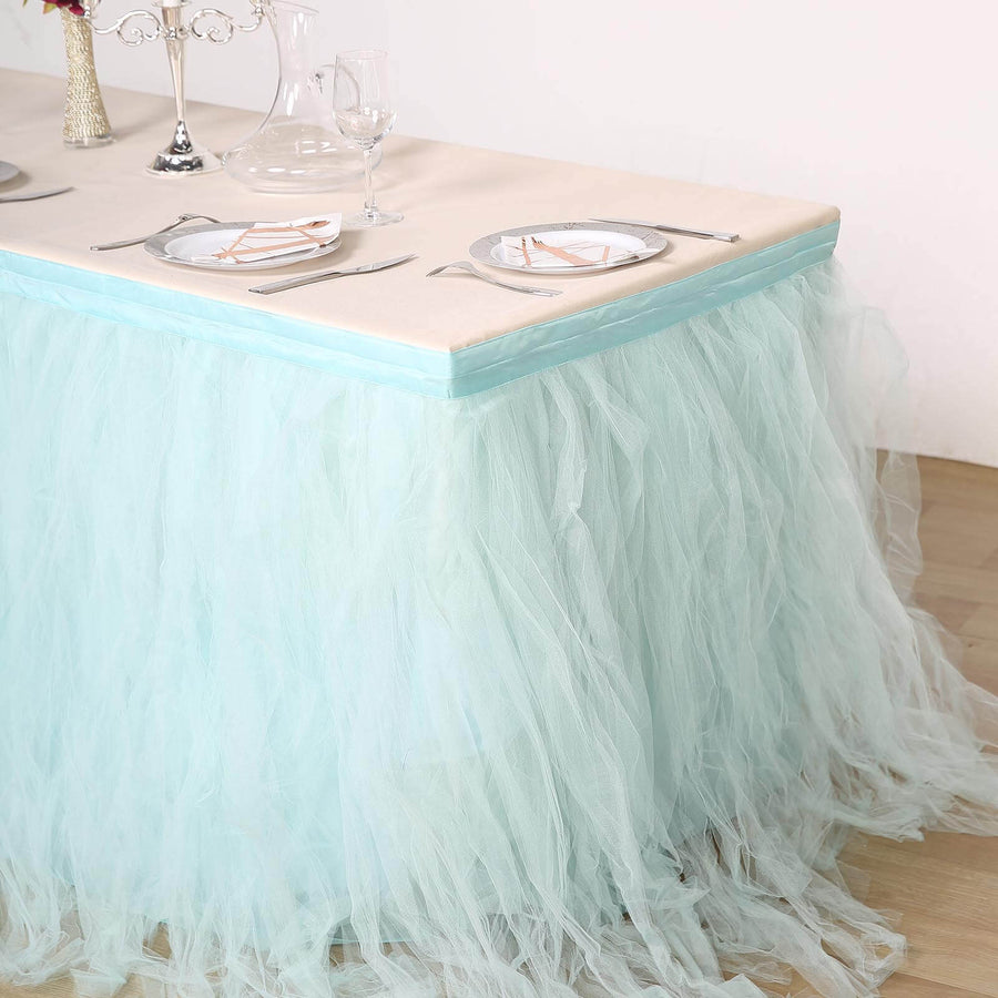 17ft 4 Layer Tulle Tutu Pleated Table Skirts Tableclothsfactory 