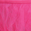21FT Fuchsia 4 Layer Tulle Tutu Pleated Table Skirts#whtbkgd