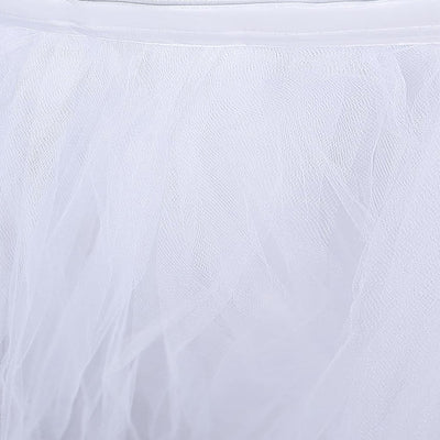 14FT | 4 Layer Tulle Tutu Pleated Table Skirts | TableclothsFactory