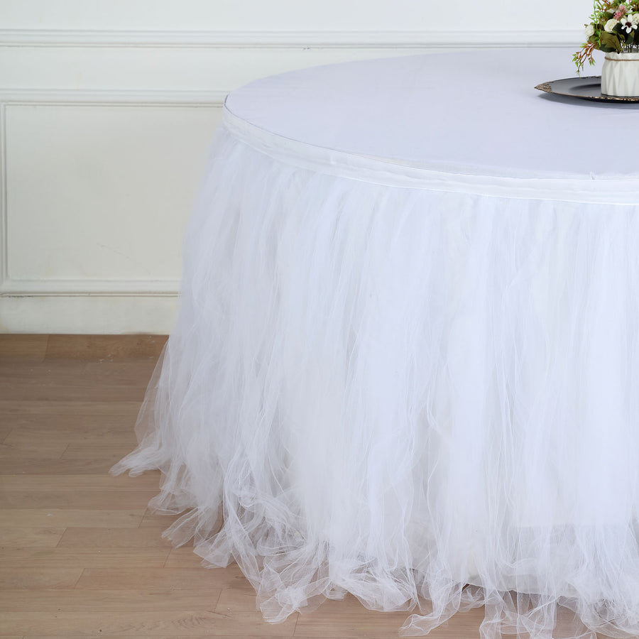 17ft 4 Layer Tulle Tutu Pleated Table Skirts Tableclothsfactory 4405