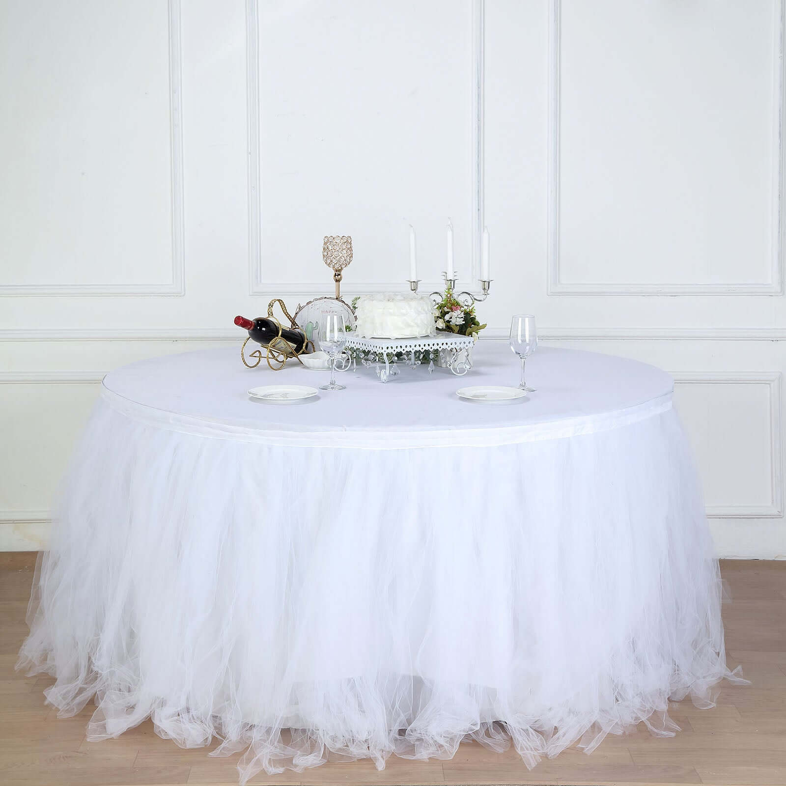 17ft 4 Layer Tulle Tutu Pleated Table Skirts Tableclothsfactory 