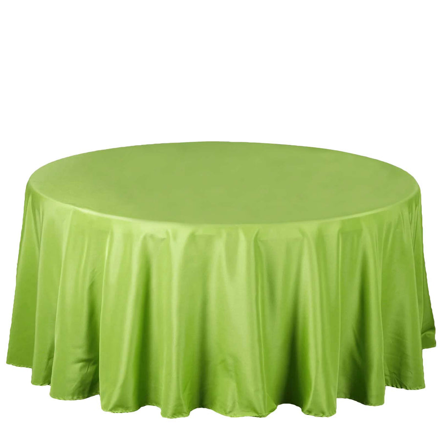 108 Round Apple Green Polyester Tablecloth