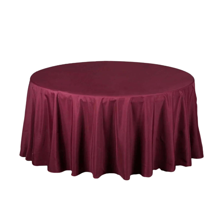 108 Round Burgundy Polyester Tablecloth