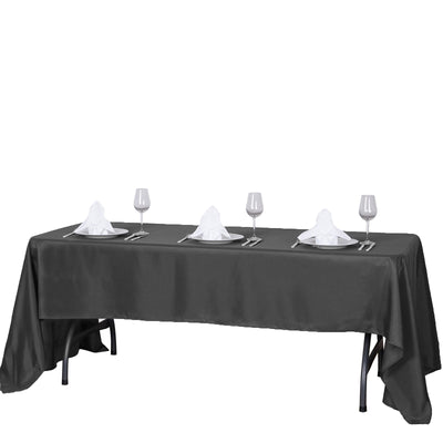60x126inch Charcoal Gray Polyester Rectangular Tablecloth