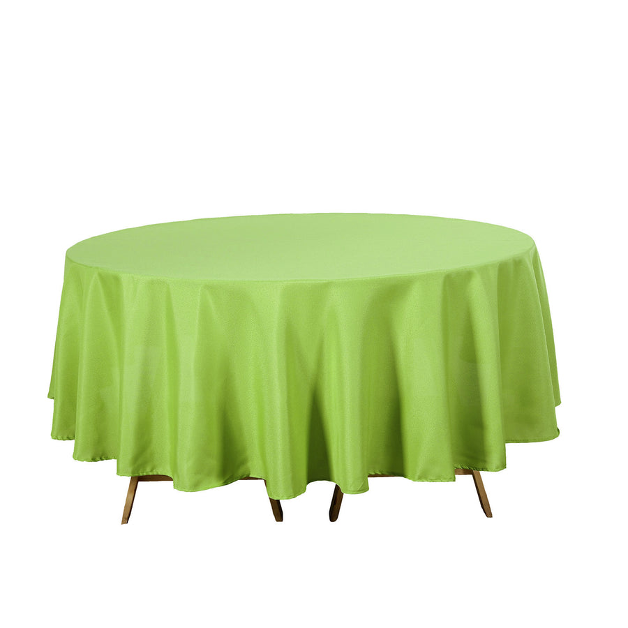 90 Round Apple Green Polyester Tablecloth