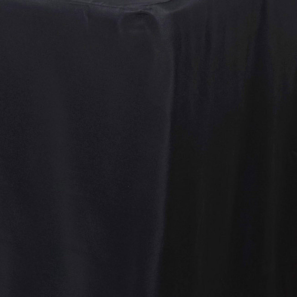 6FT Black Fitted Polyester Rectangular Table Cover | TableclothsFactory