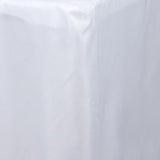 8FT White Fitted Polyester Rectangular Table Cover | TableclothsFactory