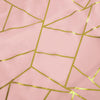 54inch x 54inch Dusty Rose Polyester Square Overlay With Gold Foil Geometric Pattern#whtbkgd