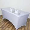 6 Ft White Rectangular Spandex Table