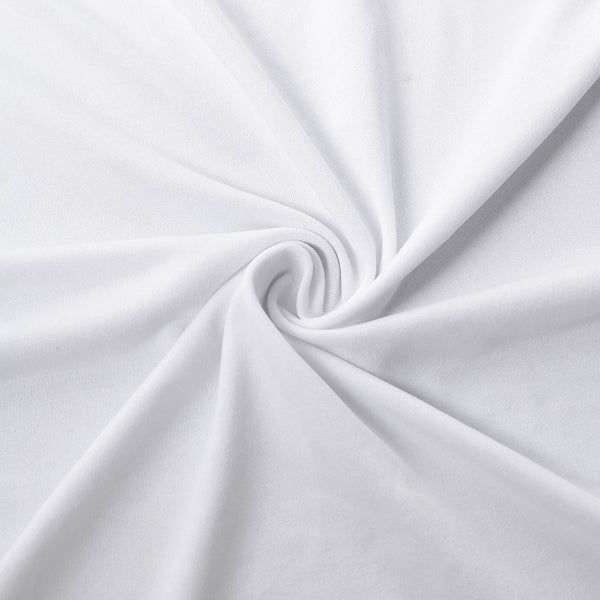 8FT White Open Back Stretch Spandex Table Cover, Rectangular Fitted ...