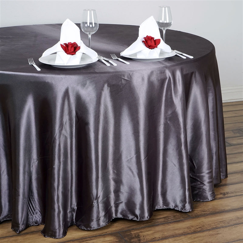 gray round tablecloth