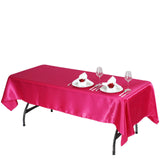 60"x102" Fuchsia Satin Rectangular Tablecloth