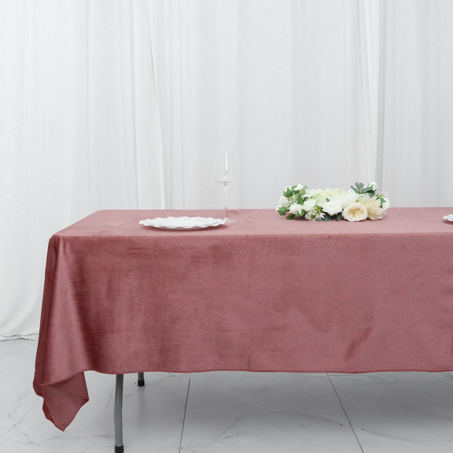 Premium Sheen Velvet Rectangle Tablecloth | TableclothsFactory