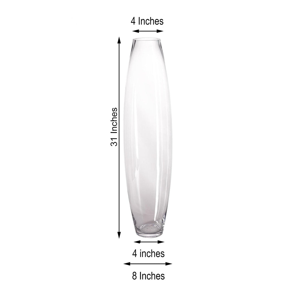 31 Clear Glass Cylinder Vase Tall Floor Vases Tablecloths