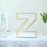 8" Tall | Gold Wedding Centerpiece | Freestanding 3D Decorative Wire Letter | Z