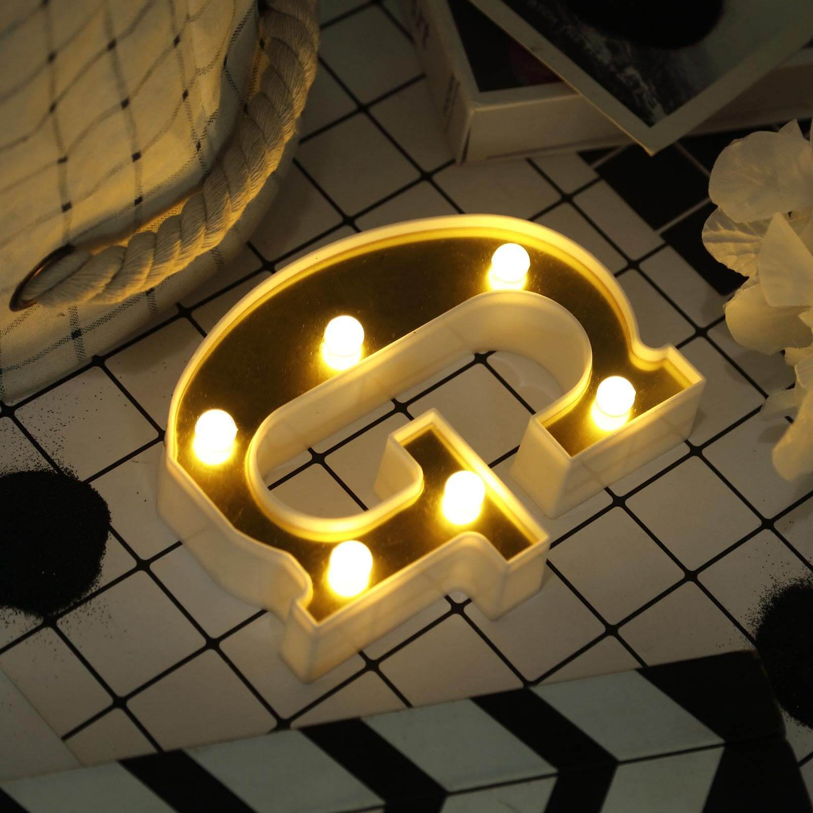 Download 6" Gold 3D Marquee Letters | Warm White 6 LED Light Up ...