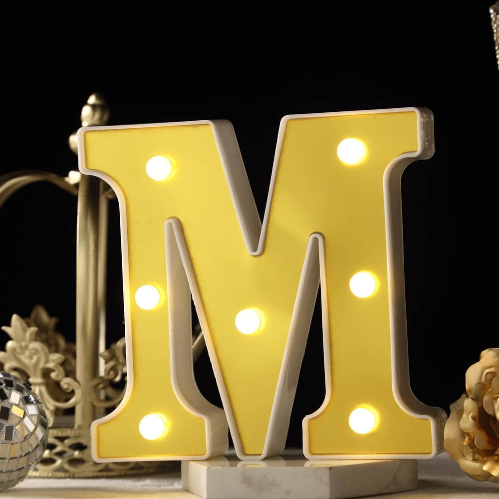 Download 6" Gold 3D Marquee Letters | Warm White 7 LED Light Up ...