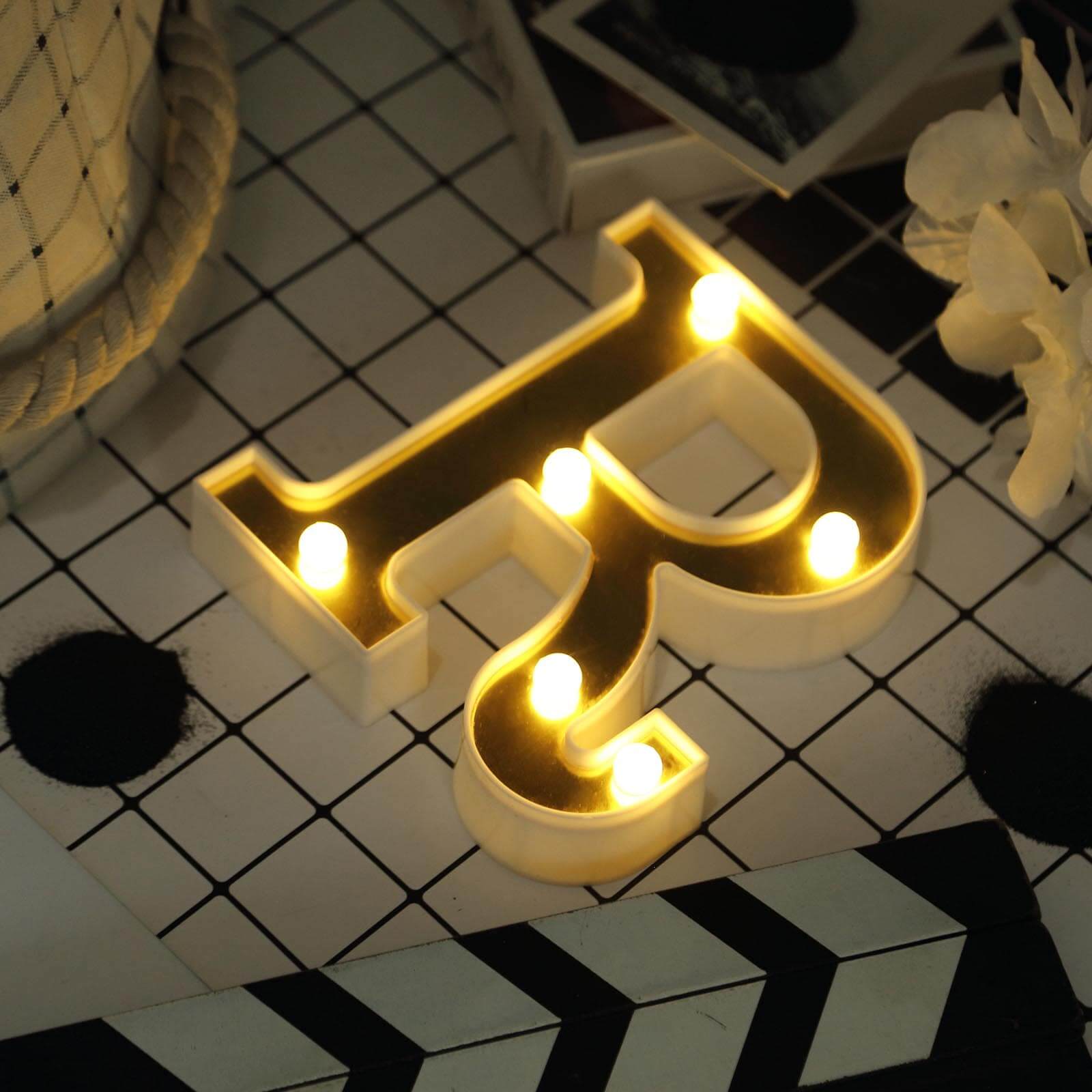 Download 6" Gold 3D Marquee Letters | Warm White 6 LED Light Up ...