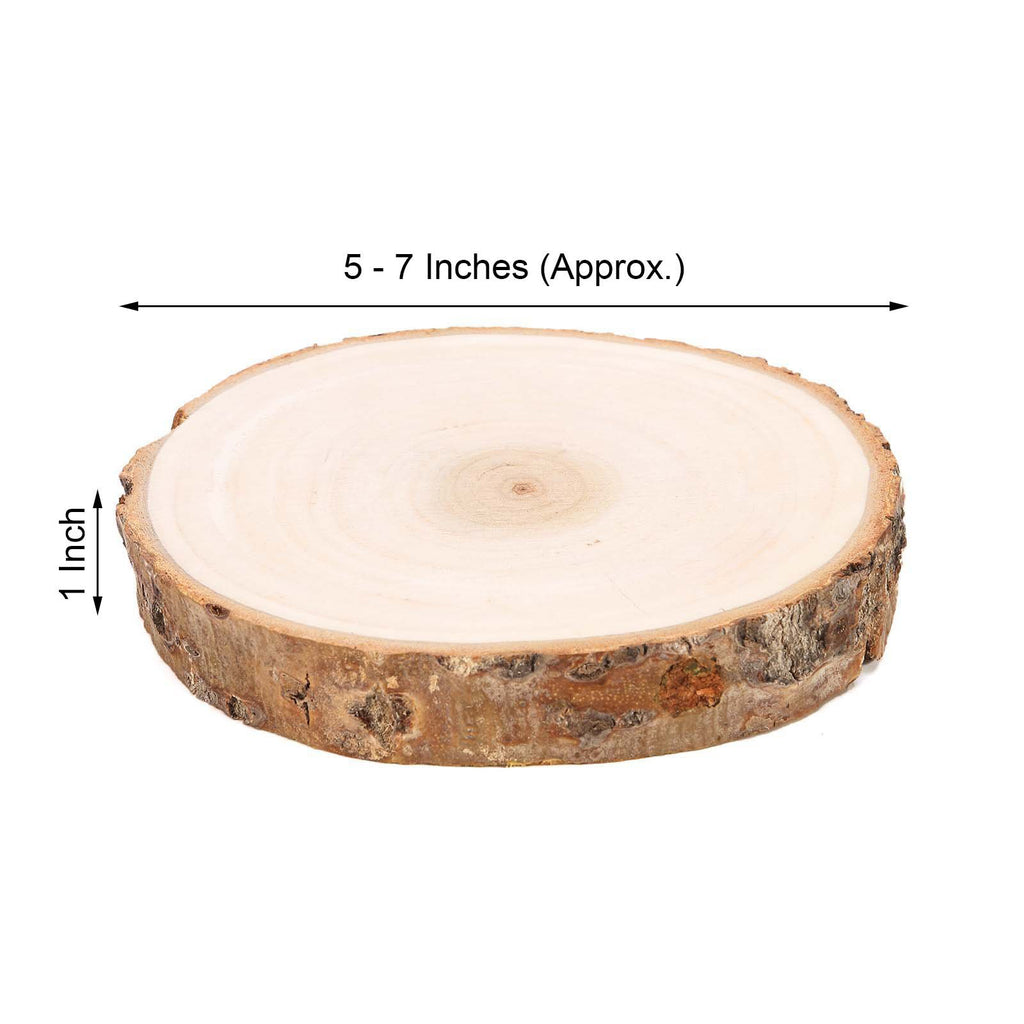 7 Dia Rustic Natural Wood Slices Round Poplar Wooden Slab Table