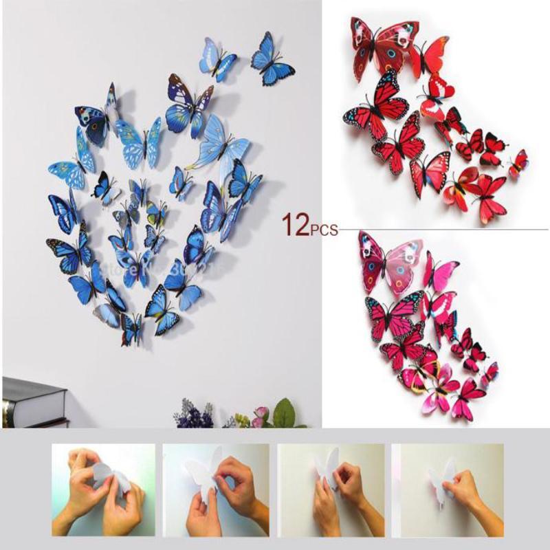 Download 12pcs 3d Butterfly Wall Sticker Decals Butterflies Stickers Home Decor Children S Bedroom Boy Decor Decals Stickers Vinyl Art