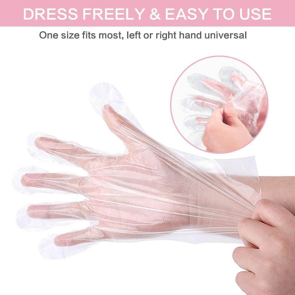 clear plastic disposable gloves