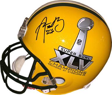 Aaron Rodgers Signed Super Bowl Helmet Sports Memorabilia