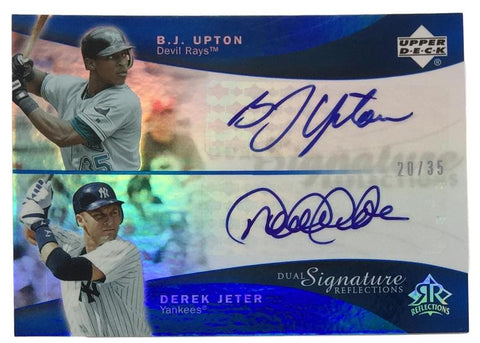 Derek Jeter - BJ Upton Signed Baseball Card