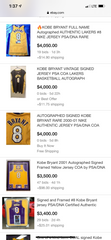 Kobe Bryant autographe eBay