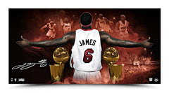 lebron james autographed we are all witness chalk photo