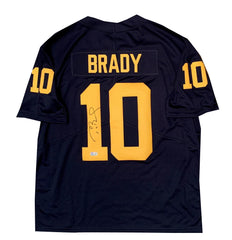 tom brady autographed michigan jersey