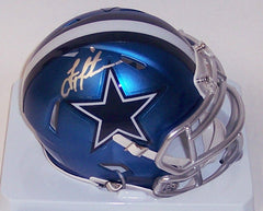 Troy Aikman Dédicacé Cowboys Blaze Mini Casque - Powers Sports Memorabilia