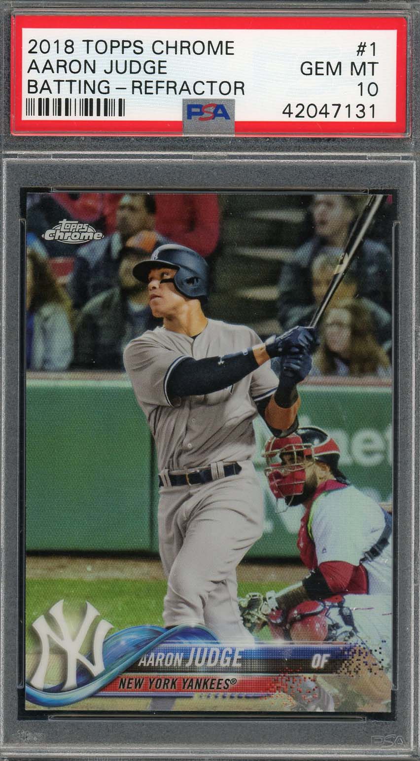 Aaron Judge 2019 Topps Chrome Batting Baseball Card #100 Graded PSA 10