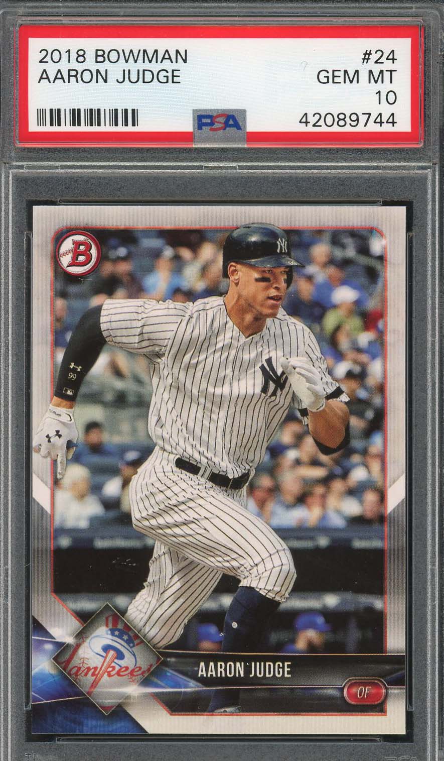 Aaron Judge 2019 Bowman's Best Refractor Baseball Card #25 Graded PSA