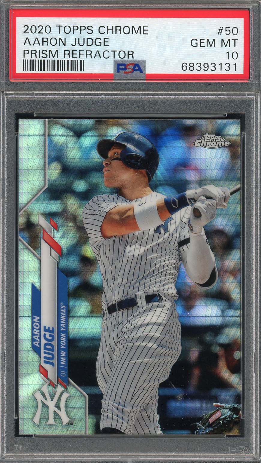 Aaron Judge 2018 Topps Chrome Batting Baseball Card #1 Graded PSA 10