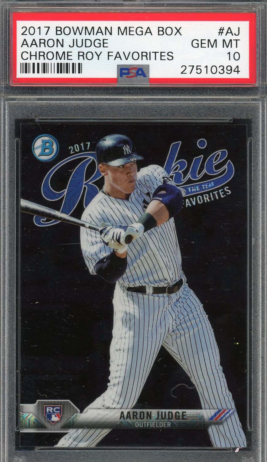 Aaron Judge Autograph Rookie Card BGS Graded 10 17/25 ROY New York Yankees