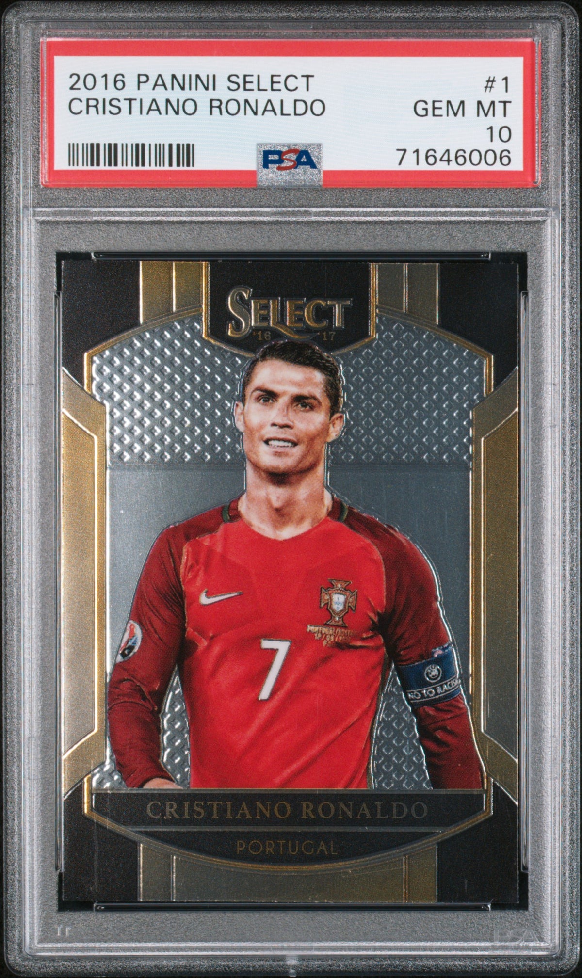 Neymar Jr 2016 Panini Select Soccer Card #133 Graded PSA 10