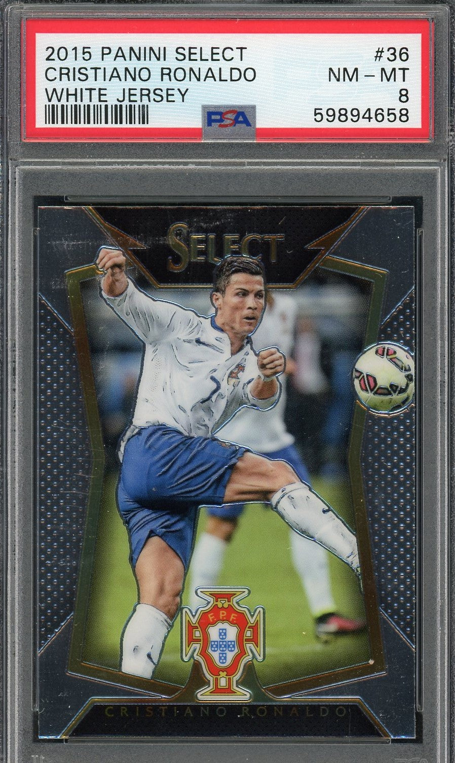 Cristiano Ronaldo Portugal 2015 Panini Select Soccer Card #36 Graded P