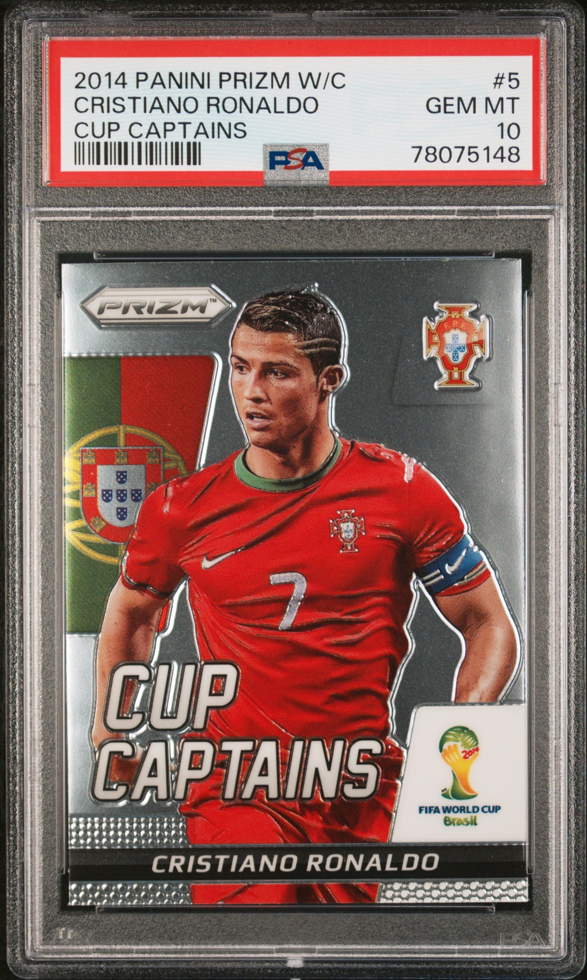 PSA 10】 Cristiano Ronaldo 2014 Panini Prizm World Cup #161 Non 